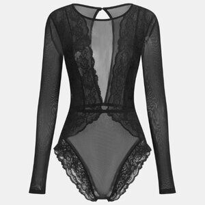 Sheer Lace Mesh Bodysuit